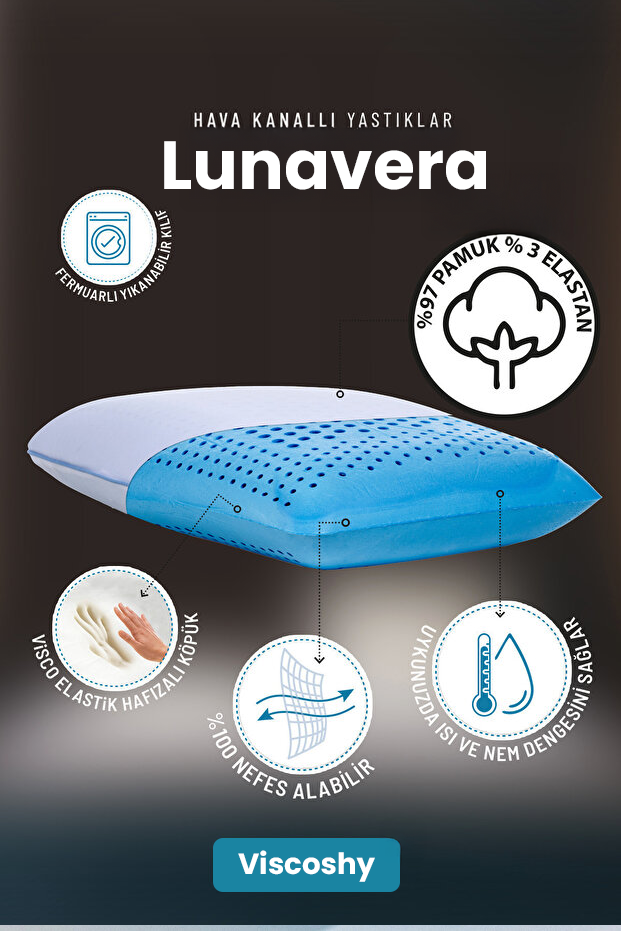 Viscoshy™ Lunavera AirFlow Hava Kanallı Ortopedik Yastık