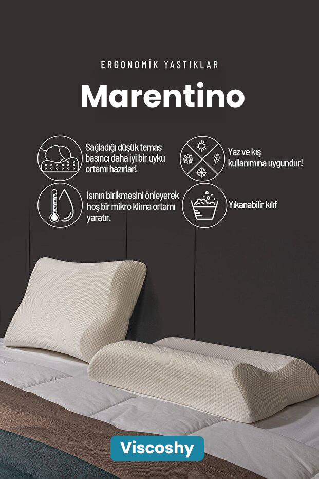 Viscoshy™ Marentino Gelişmiş Ergonomik & Ortopedik Yastık