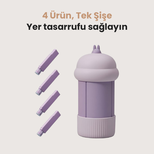 4 Bölmeli Seyahat Şişesi Seti