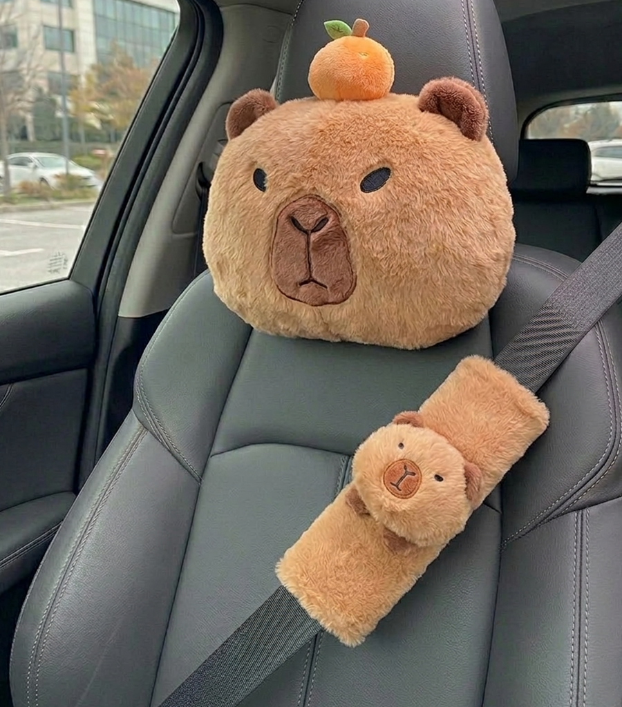 Kapibara Peluş Araba Seti