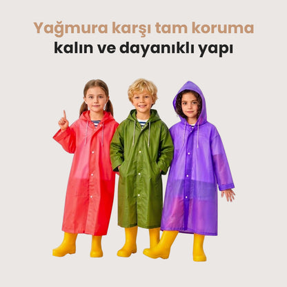 Kapüşonlu Çocuk Yağmurluk