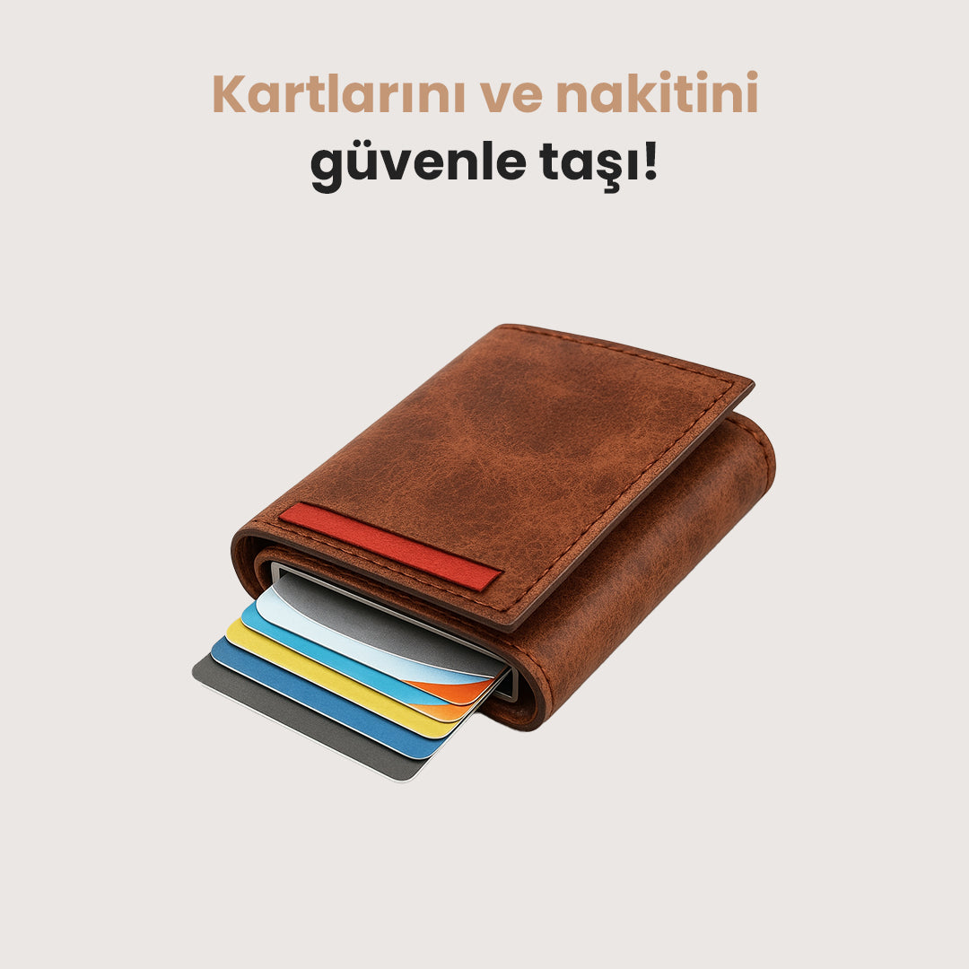 RFID Korumalı Kızaklı Cüzdan